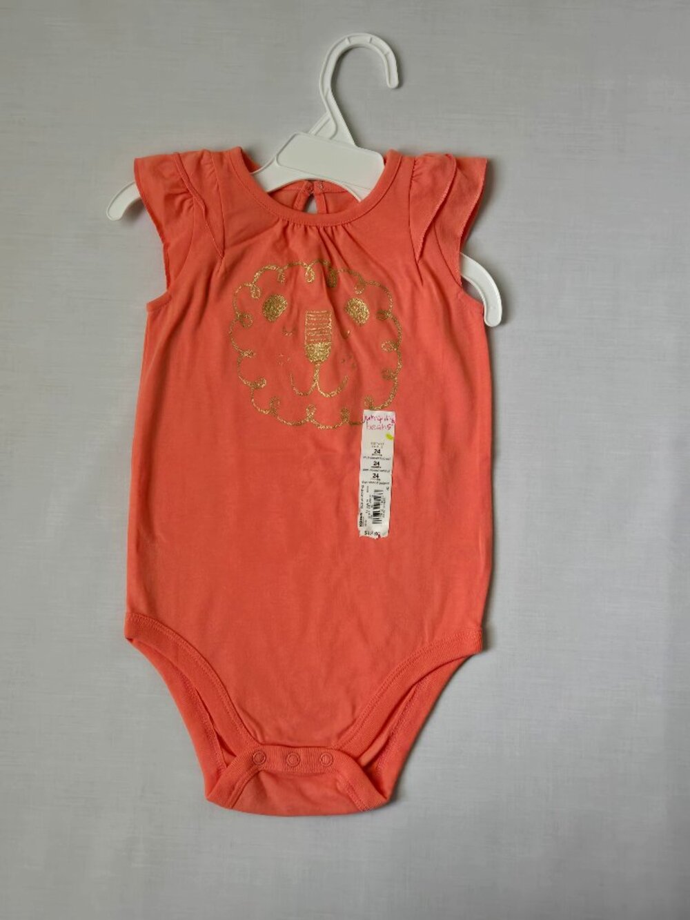 Jumping Beans Baby Girl Orange Lion Bodysuit 24M NWT